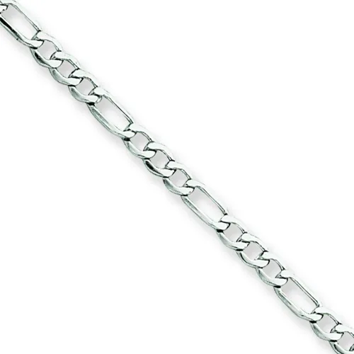 Miniatura 4 de Pulsera de oro blanco de 14 quilates de 0.098in con cadena Figaro de 10.0in