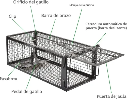 Miniatura 2 de 2-Pack de trampas para ratas, trampas para ratones, trampas para ardillas y topos, jaula humanitaria para interiores y exteriores (negro)