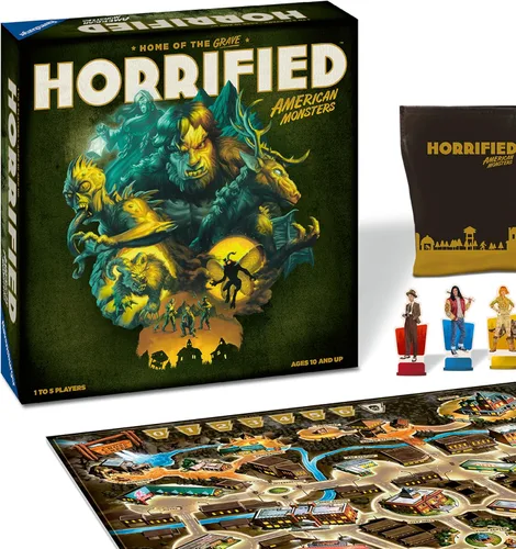 Ravensburger Horrified Games - American Monsters - Juego de mesa de estrategia - Impulsa el pensamiento crítico y el trabajo en equipo - Juego