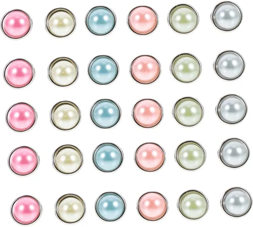 EXCEART 50 piezas de pernos decorativos de perlas, suministros para álbumes de recortes, sujetadores con tachuelas, adornos para álbumes de