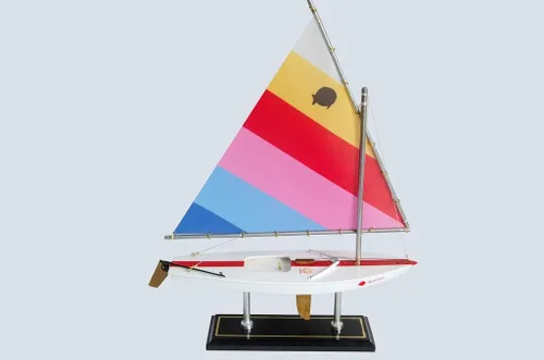 Miniatura 12 de LK Decoración de barco de vela modelo Sunfish de madera 16"-10