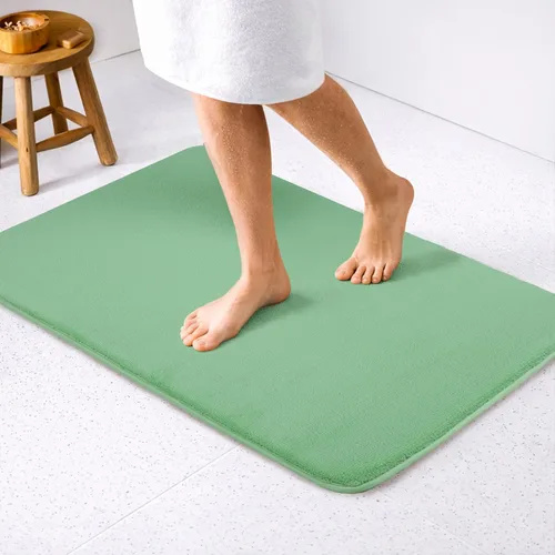 Miniatura 28 de American Soft Linen - Alfombra de baño antideslizante, 100% de algodón, 17 x 24 pulgadas, alfombras de baño lavables, tapetes peludos, color beige