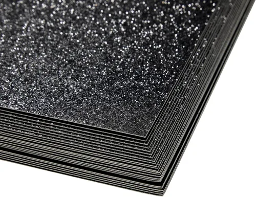 Miniatura 8 de Bright Creations Papel de cartulina negra con purpurina – Acabado brillante para álbumes de recortes y papel de manualidades – Cartulina negra