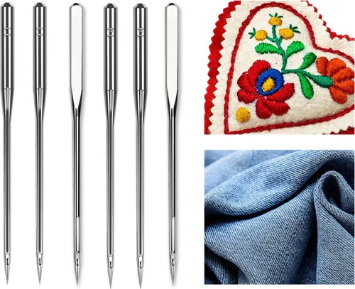 40 agujas universales para máquina de coser regulares, tamaño 75/11, 90/14, agujas de máquina de coser para bordar tela ligera, jeans