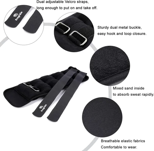 Miniatura 4 de Fragraim - Juego de pesas de tobillo para mujeres, hombres y niños, ideal para entrenamiento de fuerza para muñeca/pierna/brazo, correa ajustable, 1