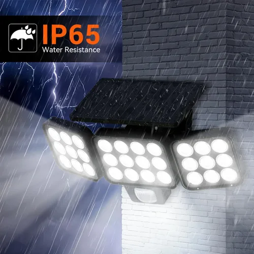 Miniatura 5 de Luz Solar de Inundación para Exteriores Paquete de 4, 3500LM Súper Brillante con Sensor de Movimiento Luces para Exteriores, Luces Solares