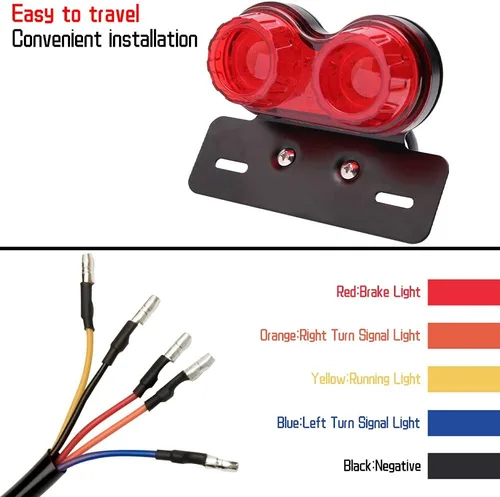 Miniatura 4 de DREAMIZER Luz trasera de freno LED roja para motocicleta con señal de giro, placa de matrícula compatible con Sportster 883 Street bike Dirt bike