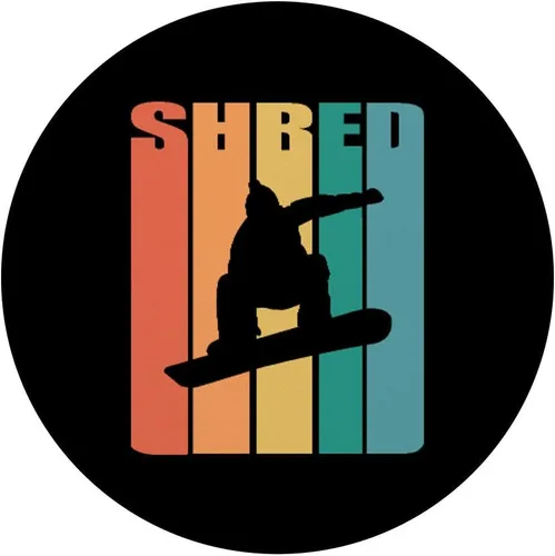 Miniatura 3 de Retro 70s Vintage Snowboard Snowboard Air Silhouette PopSockets Grip and Stand para teléfonos y tabletas, Negro