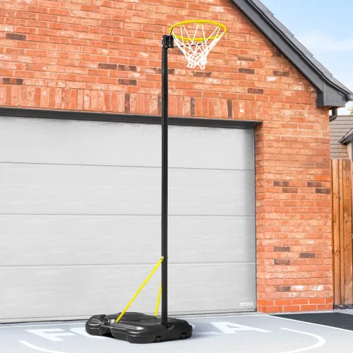 FORZA Poste de Netball independiente [aro de tamaño reglamentario] - Altura ajustable de 8 pies a 10 pies