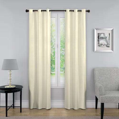 Eclipse Nikki - Cortinas de oscurecimiento con aislamiento térmico y ojales en la parte superior, para sala de estar, 40 x 63 pulgadas, color marfil