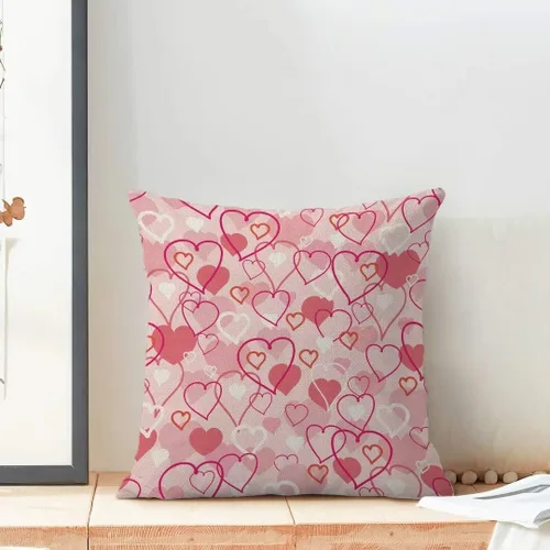 Miniatura 3 de BETGINY Fundas de almohada rosas de San Valentín de 18 x 18 pulgadas, paquete de 2, fundas de almohada decorativas de lino para dormitorio, hogar