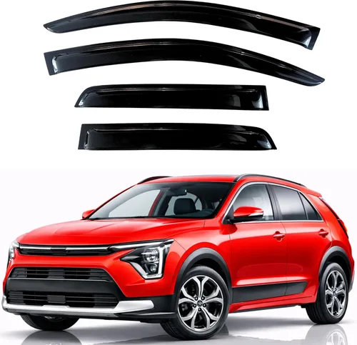 Miniatura 310 de KPY Visor de ventana compatible con Hyundai Tucson 2021-2025, 4 piezas de deflector de ventilación para ventana lateral, estilo Mugen, protector