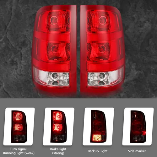 Miniatura 4 de Conjunto de luz trasera Compatible con 2007-2013 GMC Sierra 1500 2500HD 3500HD Estilo de fábrica Luces de freno traseras para camioneta pickup