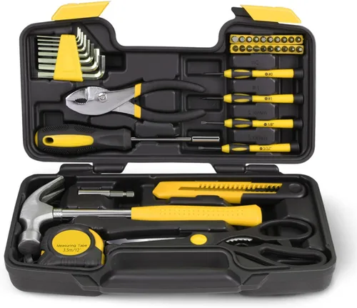 Miniatura 11 de Auto Dynasty Kit de herramientas para el hogar de 39 piezas, juegos de herramientas manuales básicas para el hogar con destornilladores, Azul