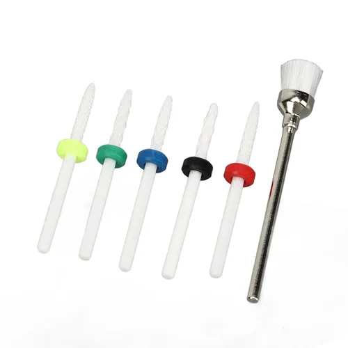 Miniatura 6 de Juego de 6 brocas para uñas, juego de 6 brocas de uñas de cerámica para salón de manicura y pedicura