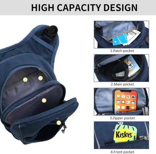 Miniatura 4 de Peicees Bolsa de Pierna con Espacio Expandible para Muslo, Bolsa de Cadera Impermeable para Montar en Motocicleta y Bicicleta al Aire Libre, Bolsa