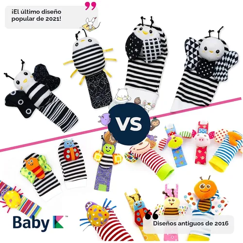 Miniatura 8 de BABY K Calcetines Sonajero para Bebé y Juguetes de Muñeca (Set E) – Juguetes para Recién Nacidos para Bebé Niño o Niña – Juguetes para el Desarrollo