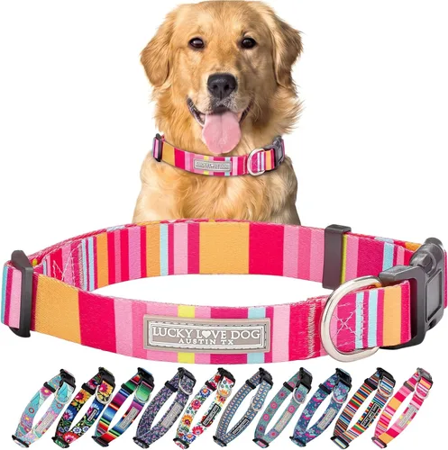 Miniatura 46 de Lucky Love Dog - Collar para perras pequeñas, diseño Blackbird de estampado alegre con flores de primavera y verano, talla XS
