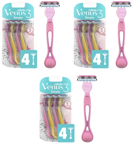 Miniatura 2 de Gillette Venus Simply 3 Dragonfruit - Maquinilla de afeitar desechable para mujer, 4