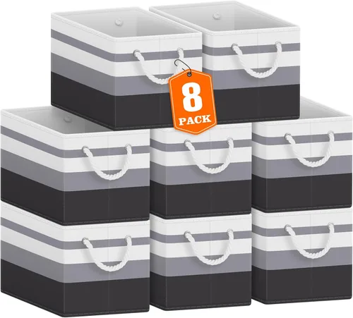 Miniatura 18 de Fab totes Contenedores de almacenamiento [2 unidades], cestas de almacenamiento plegables para organizar juguetes, libros, estantes, armario, caja