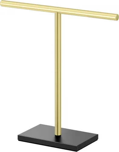 Miniatura 7 de Gatco 1444MX, Soporte para toallas de pie de base rectangular moderna, negro mate / 10.50" de ancho x 11.13" de alto estilo en T para toallas