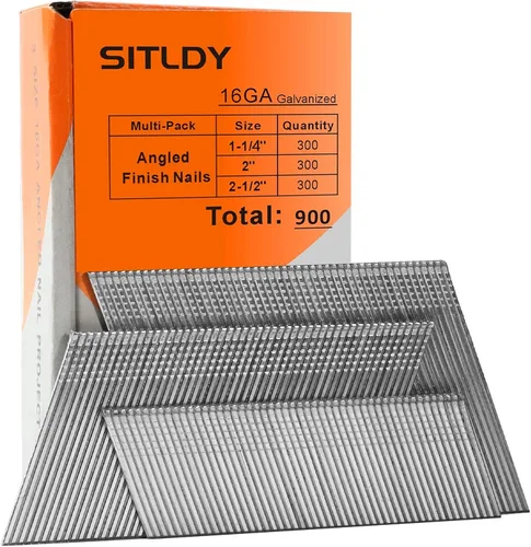 Miniatura 9 de Clavos de acabado en ángulo de calibre 16 de 20 grados, galvanizados de 1-1/4 pulgadas, 3000 unidades, para clavadora neumática y eléctrica