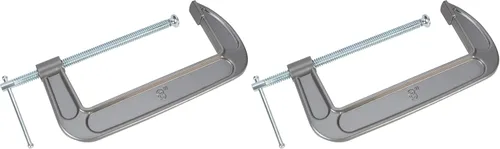 Miniatura 3 de Performance Tool W221 Abrazadera en C de hierro dúctil resistente con acabado de esmalte y tornillo cromado para una resistencia superior y un