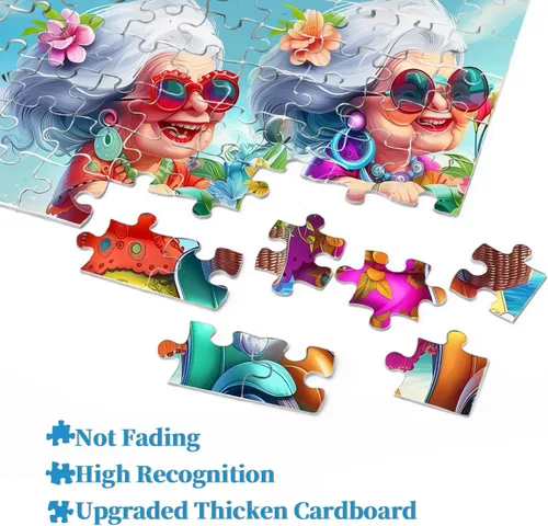 Miniatura 4 de Rompecabezas de 1000 piezas de playa de verano para adultos, rompecabezas de paseo de playa divertidos de PICKFORU, rompecabezas únicos y difíciles