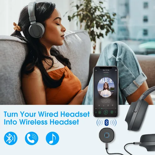 Miniatura 7 de LAICOMEIN - Receptor Bluetooth, adaptador auxiliar portátil para automóvil de 0.138 in, receptor de audio inalámbrico Bluetooth