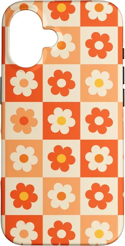 Funda para iPhone 16 Cottagecore Flower Daisy Hippie 70s Aesthetic Maximalist