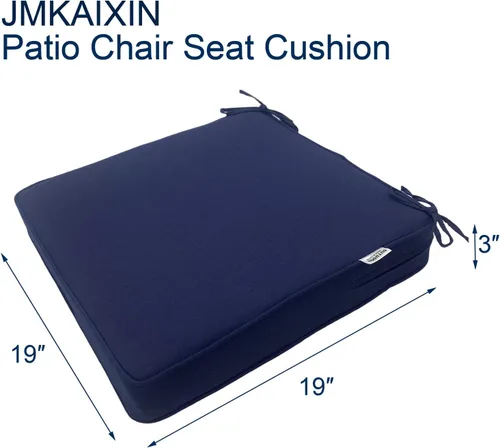 Miniatura 2 de Cojines para sillas de exterior de 19 x 19 pulgadas, impermeables, para muebles de patio, jardín, sofá con cremallera y correas ajustables, juego