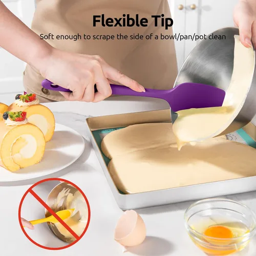 Miniatura 4 de U-Taste Espátula de silicona resistente al calor – 600ºF a prueba de calor de grado alimenticio raspador de tazón de cocina de grado alimenticio