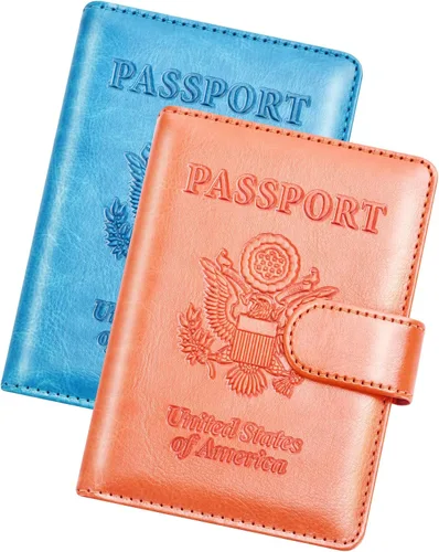 Miniatura 18 de Herain Soporte para pasaporte para viaje y crucero, 2 piezas, funda para pasaporte, cartera, regalo de viaje, para mujeres, hombres, familia