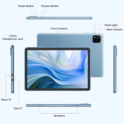 Miniatura 9 de EDDBNi Tablet Android 15 de 10.1 pulgadas Tablet 2025 últimas Tablets con teclado ratón 24GB+64GB 2TB de expansión 6000mAh procesador Octa-Core Azul