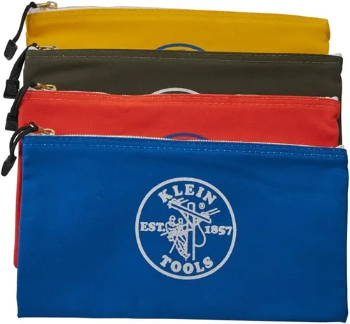 Miniatura 5 de Klein Tools 5140 Bolsa de lona con cremallera, bolsa de herramientas, bolsa utilitaria de depósito bancario, 12.5 x 7 pulgadas, color Amarillo