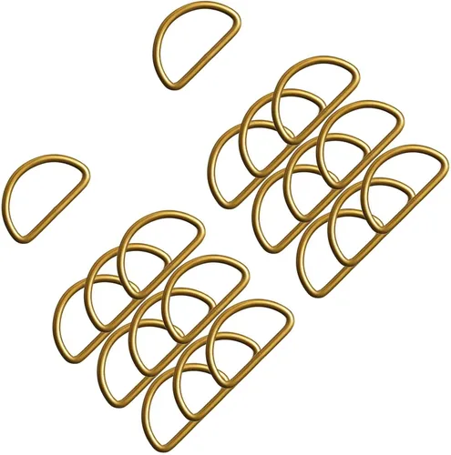 Miniatura 17 de 20 piezas de anillos en D de 1" (25mm) soldados de metal fuerte bronce semi-circular para collares de mascotas, hardware, bolsas, anillo de hebilla