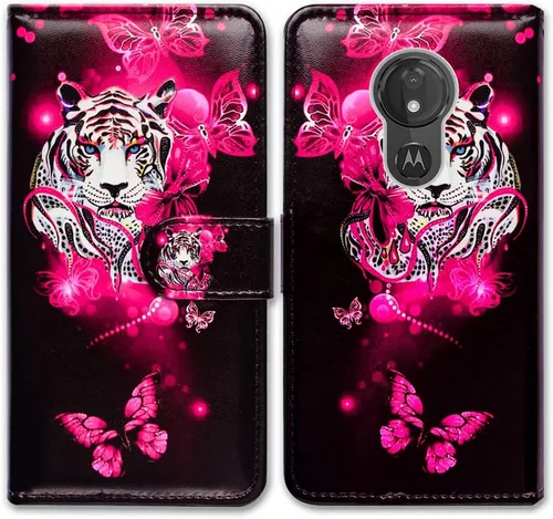 Miniatura 11 de Bcov Funda para Moto G7 Power/Moto G7 Supra, Colorida Libélula Funda de Cuero Flip Funda con Ranura para Tarjeta Titular Kickstand para Motorola