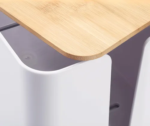Miniatura 9 de ZhiYo Caja organizadora de cables con tapa de bambú, paquete de 2 cajas grandes para organizar cables, organizador de cables ABS seguro para TV