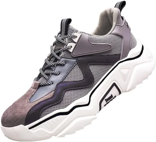 Zapatos de punta de acero para hombre para mujer, zapatos de seguridad ligeros, antideslizantes, zapatos de trabajo industriales a prueba de