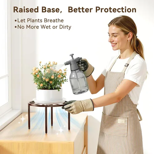 Miniatura 3 de bussdis 1 soporte para plantas, soporte de metal resistente para decorar plantas, soporte para macetas antioxidante, estante redondo para plantas