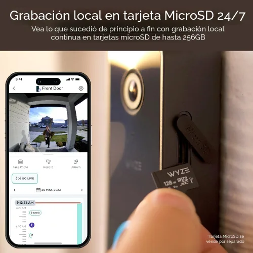 Miniatura 4 de WYZE Cámara de timbre con cable v2 (se requiere cableado de timbre existente), timbre de video de seguridad 2K, visión nocturna a color, audio de 2