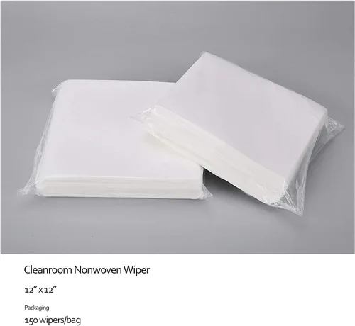 Miniatura 2 de AAwipes Toallitas para sala limpia no tejidas Mezcla de celulosa/poliéster 12" x 12" (grado B, 56GSM, bolsa de 150 piezas) para industrias