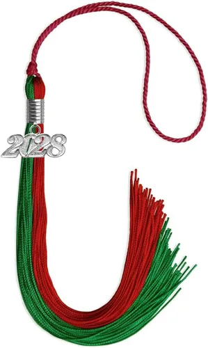 Miniatura 34 de Endea Graduation Borla de doble color con gota de fecha plateada (negro/oro antiguo, 2025)