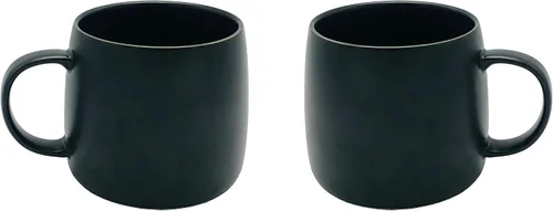 Miniatura 6 de PACEKONER Paquete de 2 tazas de cerámica, tazas de porcelana con asa, tazas de cerámica lisas para café, té, leche, cacao (verde)