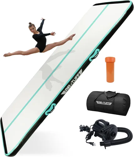 Miniatura 6 de Alfombrilla inflable para gimnasia Pista de aire para volteretas con bomba eléctrica para gimnasio en casa, yoga, animación, equipo de gimnasia