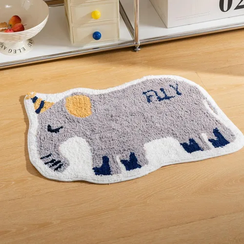 Miniatura 6 de Alfombras de baño, bonita alfombra de baño con forma de animal, no sorbe, absorbente, divertida decoración, alfombra de baño para baño, bañera