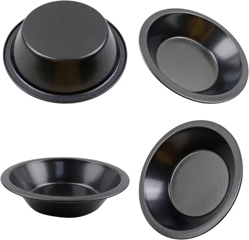 Miniatura 6 de Mini moldes para tartas de 5 pulgadas, 4 piezas pequeñas redondas de acero al carbono, juego de utensilios para hornear pasteles, corteza, tartas