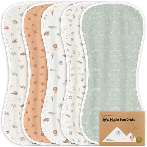 Paquete de 5 paños de muselina para eructos para bebé, niño, niña, trapos muy absorbentes para bebés, 8 capas de viscosa derivada de toalla de