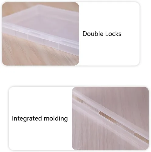 Miniatura 6 de Paialco B5 Caja de almacenamiento de plástico transparente, 7 x 10 pulgadas soporte plano para cuentas/herramientas/cartas/papeles