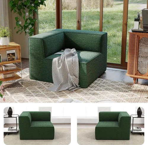 Miniatura 13 de Sofá Seccional Comprimido de 106" Sofás Modulares en Forma de L con Chaise, Espuma de Alta Densidad Sin Ensamblaje Requerido, 4 Piezas